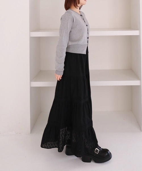 archives(アルシーヴ)の「コットンレースティアードスカート(スカート・レディース・ブラック/オフホワイト・MEDIUM)」の19枚目の写真