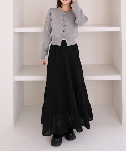 archives(アルシーヴ)の「コットンレースティアードスカート(スカート・レディース・ブラック/オフホワイト・MEDIUM)」の17枚目の写真