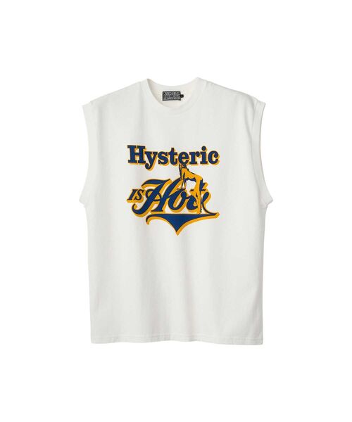 HYSTERIC GLAMOUR（ヒステリックグラマー）の「HYSTERIC IS HOT ノースリーブTシャツ（キャミソール・メンズ・ホワイト/カーキ/ブラック・SMALL/MEDIUM/LARGE/X-LARGE）」の2枚目の写真