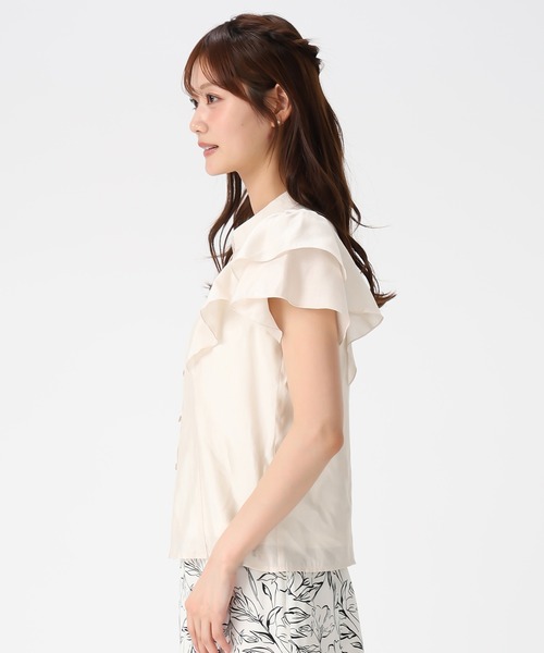 MISCH MASCH(ミッシュマッシュ)の「2026春夏新作 襟付きダブル袖シアーブラウス(シャツ/ブラウス・レディース・ブルー/ベージュ/ネイビー・フリ-)」の9枚目の写真