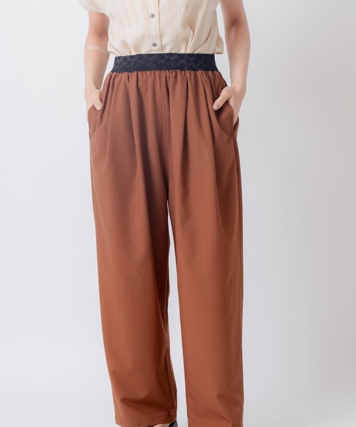 Kelen(ケレン)の「「KELEN / ケレン」ジャガードゴムウエストパンツ(その他パンツ・レディース・グレー/ブラウン/ブラック/サックスブルー・S/M)」の2枚目の写真