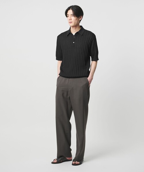 UNITED ARROWS(ユナイテッドアローズ)の「シャーリーカーン ワイドリブ ニットポロシャツ(ポロシャツ・メンズ・ダークブラウン/ライトグレー/ブラック/コバルトブルー・XL/L/M/S)」の9枚目の写真