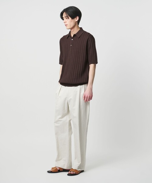 UNITED ARROWS(ユナイテッドアローズ)の「シャーリーカーン ワイドリブ ニットポロシャツ(ポロシャツ・メンズ・ダークブラウン/ライトグレー/ブラック/コバルトブルー・XL/L/M/S)」の11枚目の写真