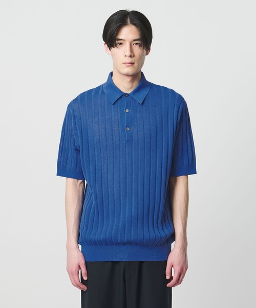 UNITED ARROWS(ユナイテッドアローズ)の「シャーリーカーン ワイドリブ ニットポロシャツ(ポロシャツ・メンズ・ダークブラウン/ライトグレー/ブラック/コバルトブルー・XL/L/M/S)」の13枚目の写真