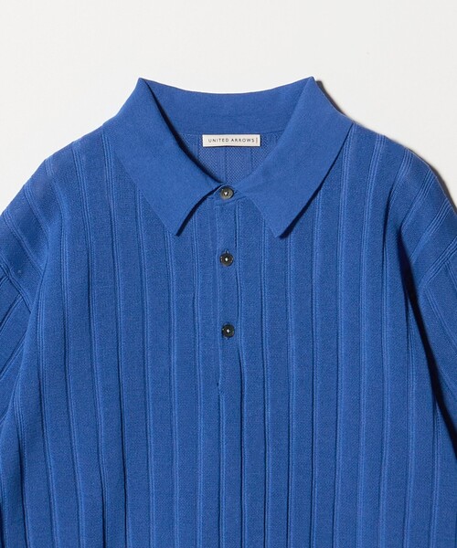UNITED ARROWS(ユナイテッドアローズ)の「シャーリーカーン ワイドリブ ニットポロシャツ(ポロシャツ・メンズ・ダークブラウン/ライトグレー/ブラック/コバルトブルー・XL/L/M/S)」の18枚目の写真