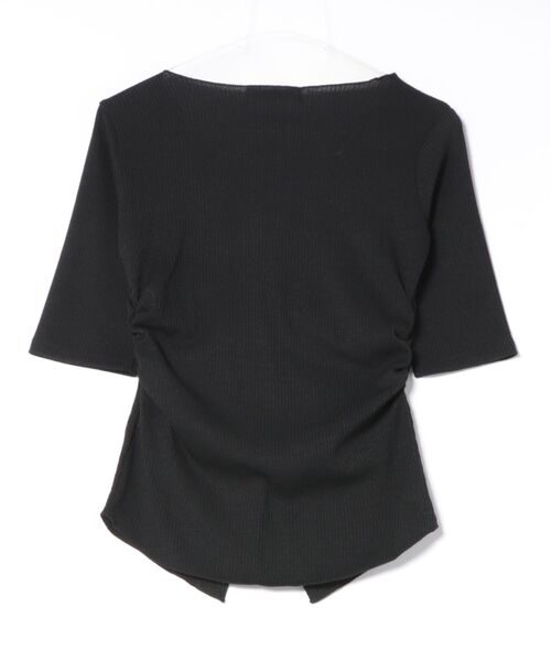 GORGE(ゴージ)の「《フロントギャザー・リブ素材》カットソー/フェミニン×Y2K/春夏秋/全3色(Tシャツ/カットソー・レディース・ブラック/サックスブルー/チャコール・F)」の17枚目の写真