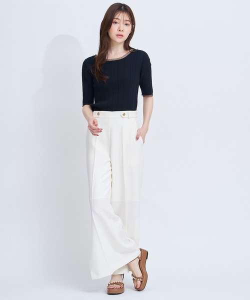 NOELA(ノエラ)の「ストレートパンツ(その他パンツ・レディース・ネイビー/オフホワイト・S/M)」の3枚目の写真