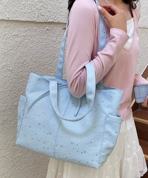 mebole(メボレ)の「star&dot totebag(トートバッグ・レディース・ホワイト/ブルー・FREE)」の22枚目の写真