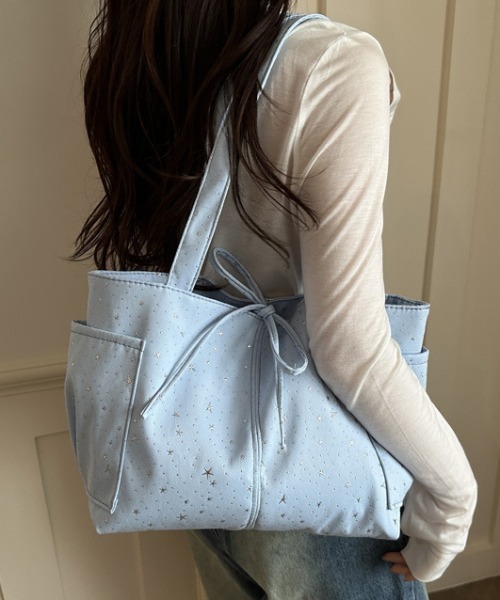 mebole(メボレ)の「star&dot totebag(トートバッグ・レディース・ホワイト/ブルー・FREE)」の18枚目の写真