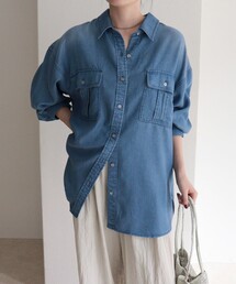 fredy emue | とろみデニムオーバーシャツ(シャツ/ブラウス)
