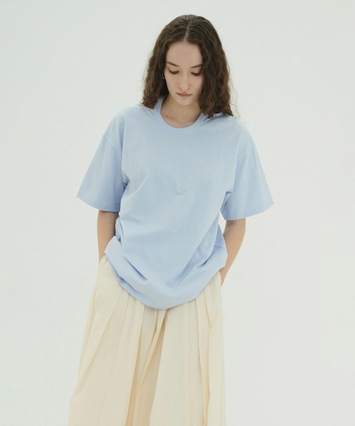 CLANE(クラネ)の「W FACE NOTCHED RIB OVER TOPS(Tシャツ/カットソー・レディース・サックスブルー/ブラック/ホワイト・F)」の16枚目の写真