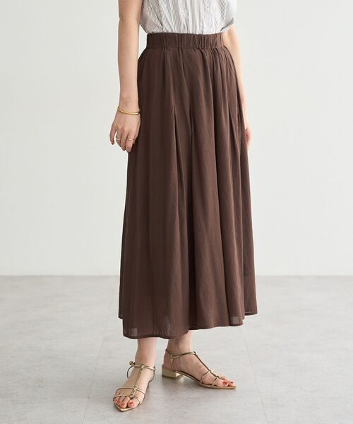 YECCA VECCA（イェッカヴェッカ）の「ドライタッチシアーキュロットパンツ（その他パンツ・レディース・ブラウン/ブラック・FREE）」の2枚目の写真