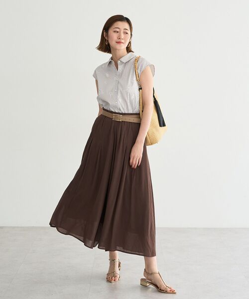 YECCA VECCA（イェッカヴェッカ）の「ドライタッチシアーキュロットパンツ（その他パンツ・レディース・ブラウン/ブラック・FREE）」の13枚目の写真