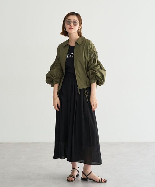 YECCA VECCA（イェッカヴェッカ）の「ドライタッチシアーキュロットパンツ（その他パンツ・レディース・ブラウン/ブラック・FREE）」の4枚目の写真