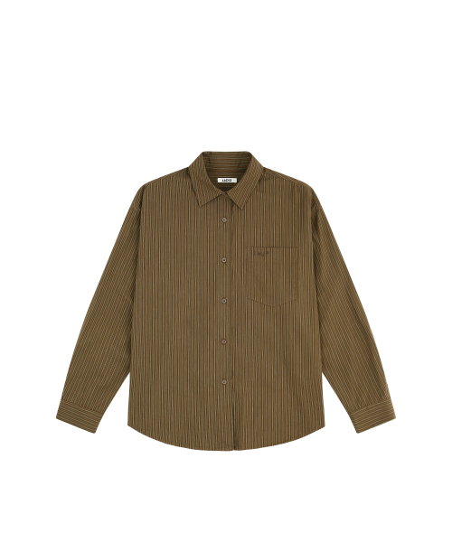 LAZYZ(レイジジ)の「ソルトアンドサンストライプシャツ(2色展開)(シャツ/ブラウス・メンズ・Beige/ブラウン・FREE)」の3枚目の写真
