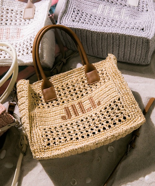 JILL by JILL STUART（ジルバイジルスチュアート）の「スクエアロゴトート（ショルダーバッグ・レディース・ベージュ/ブルー/ピンク/ホワイト・FREE）」の3枚目の写真