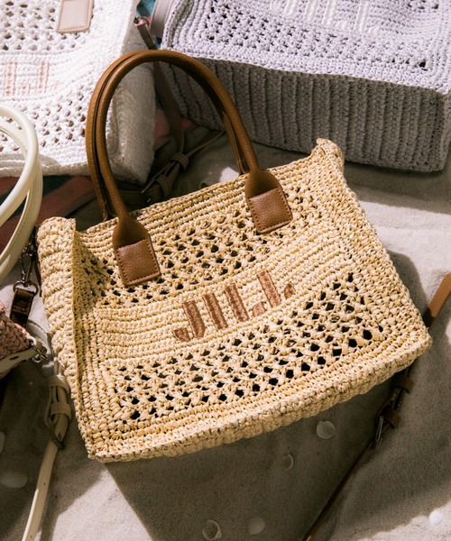 JILL by JILL STUART（ジルバイジルスチュアート）の「スクエアロゴトート（ショルダーバッグ・レディース・ベージュ/ブルー/ピンク/ホワイト・FREE）」の6枚目の写真