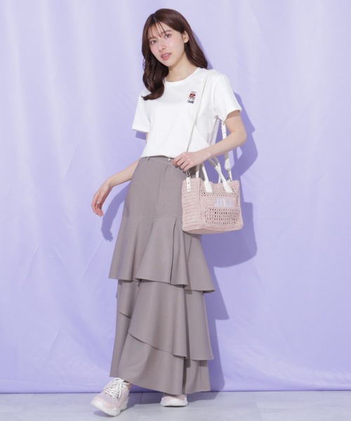 JILL by JILL STUART（ジルバイジルスチュアート）の「スクエアロゴトート（ショルダーバッグ・レディース・ベージュ/ブルー/ピンク/ホワイト・FREE）」の12枚目の写真