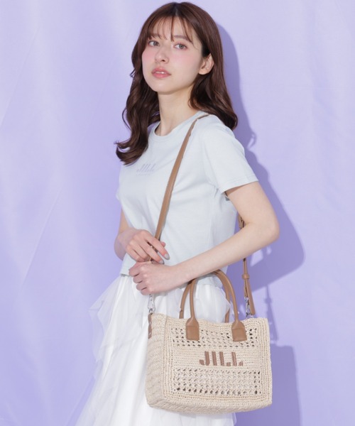 JILL by JILL STUART（ジルバイジルスチュアート）の「スクエアロゴトート（ショルダーバッグ・レディース・ベージュ/ブルー/ピンク/ホワイト・FREE）」の14枚目の写真