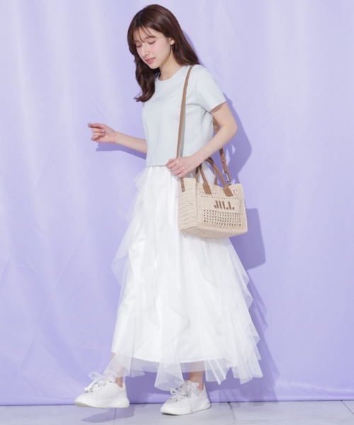 JILL by JILL STUART（ジルバイジルスチュアート）の「スクエアロゴトート（ショルダーバッグ・レディース・ベージュ/ブルー/ピンク/ホワイト・FREE）」の15枚目の写真