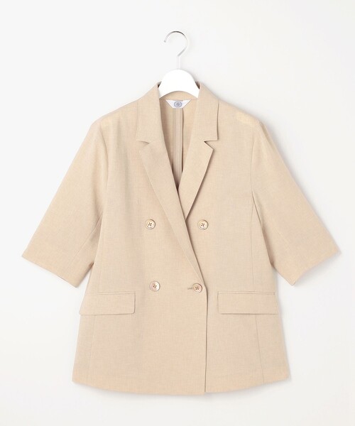 J.PRESS(ジェイプレス)の「BREEZ COOL トロ ハーフスリーブ ダブル ジャケット(テーラードジャケット・レディース・ベージュ系/ネイビー系・T15/T13)」の13枚目の写真