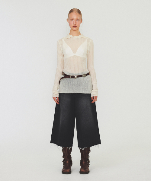 DIAGONAL(ダイアゴナル)の「RIBBED HOODIE KNIT (ivory)(ニット/セーター・レディース・アイボリー・FREE)」の4枚目の写真