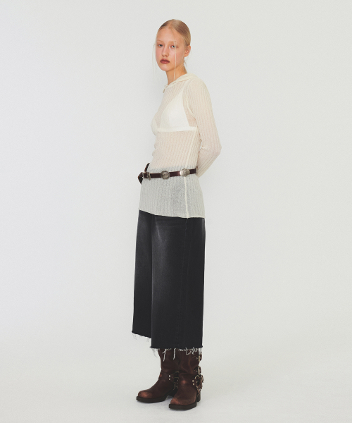 DIAGONAL(ダイアゴナル)の「RIBBED HOODIE KNIT (ivory)(ニット/セーター・レディース・アイボリー・FREE)」の5枚目の写真