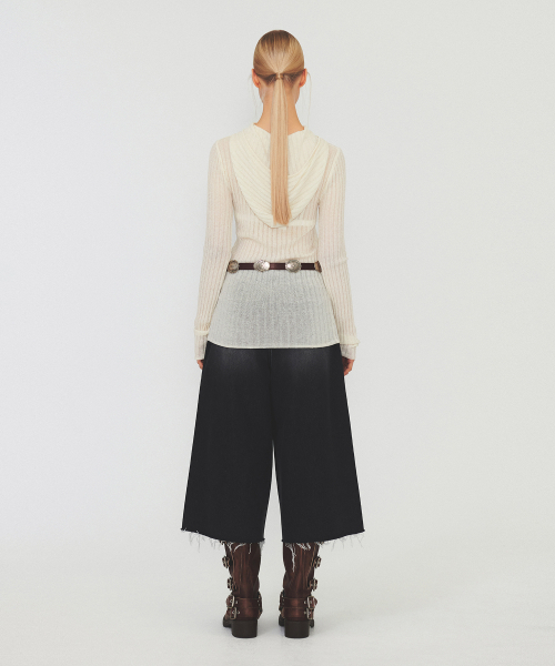 DIAGONAL(ダイアゴナル)の「RIBBED HOODIE KNIT (ivory)(ニット/セーター・レディース・アイボリー・FREE)」の6枚目の写真