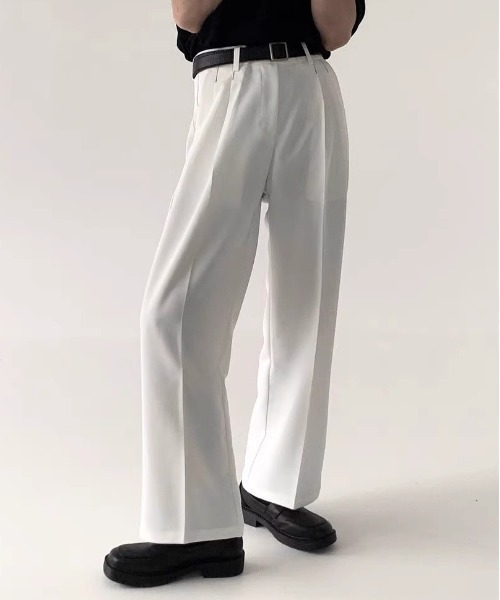 link lot(リンクロット)の「【バックゴム】テーパードスラックス(スラックス・メンズ・ホワイト/ブラック・L/M)」の5枚目の写真