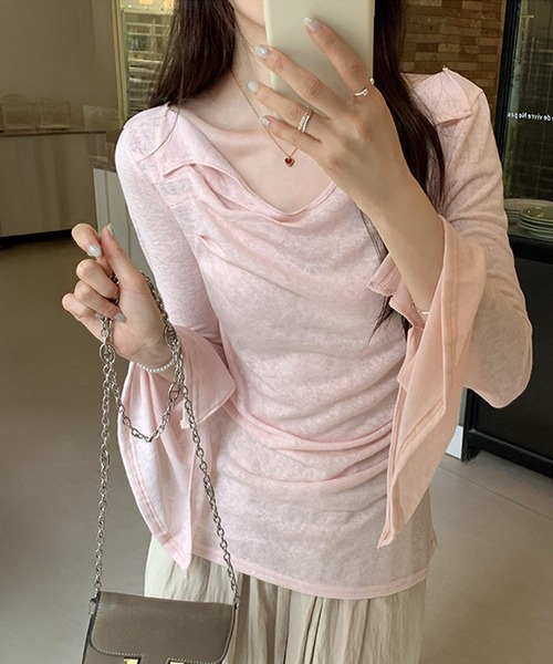 by LEGNA(バイレグナ)の「ドレープオフショルダーシアーカットソー(Tシャツ/カットソー・レディース・ブラック/グレイッシュベージュ/アイボリー/ピンク・FREE)」の19枚目の写真
