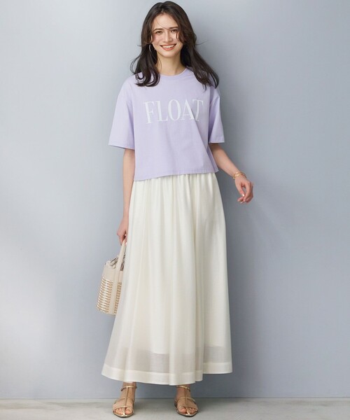 23区 L(ニジュウサンクオオキイサイズ)の「ヴィンテージライクジャージー クロップド ロゴ Tシャツ(Tシャツ/カットソー・レディース・グレー系/ライラック系/ホワイト系/オレンジ系・46/44)」の16枚目の写真