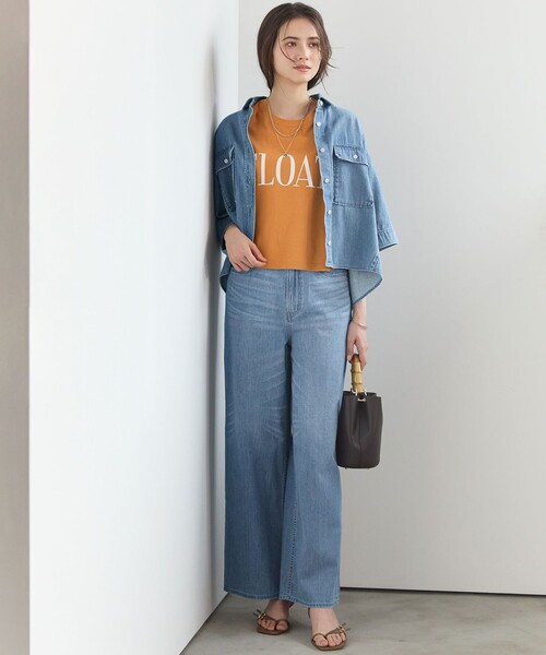23区 L(ニジュウサンクオオキイサイズ)の「ヴィンテージライクジャージー クロップド ロゴ Tシャツ(Tシャツ/カットソー・レディース・グレー系/ライラック系/ホワイト系/オレンジ系・46/44)」の14枚目の写真
