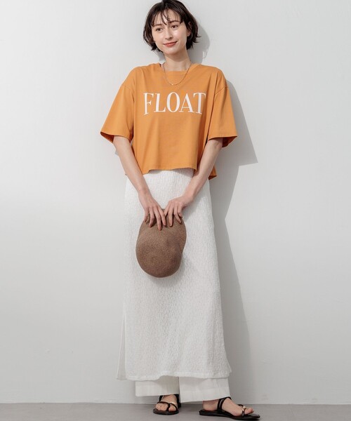 23区 L(ニジュウサンクオオキイサイズ)の「ヴィンテージライクジャージー クロップド ロゴ Tシャツ(Tシャツ/カットソー・レディース・グレー系/ライラック系/ホワイト系/オレンジ系・46/44)」の13枚目の写真