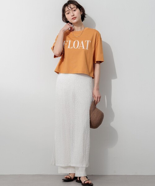 23区 L(ニジュウサンクオオキイサイズ)の「ヴィンテージライクジャージー クロップド ロゴ Tシャツ(Tシャツ/カットソー・レディース・グレー系/ライラック系/ホワイト系/オレンジ系・46/44)」の12枚目の写真