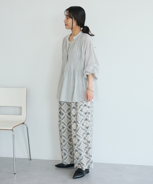 CRAFT STANDARD BOUTIQUE(クラフトスタンダードブティック)の「接触冷感 プリントイージーパンツ(その他パンツ・レディース・グリーン/ライトベージュ・L/M)」の3枚目の写真