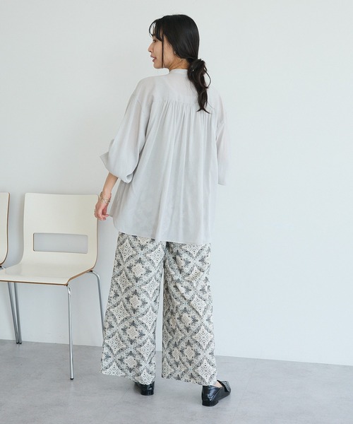 CRAFT STANDARD BOUTIQUE(クラフトスタンダードブティック)の「接触冷感 プリントイージーパンツ(その他パンツ・レディース・グリーン/ライトベージュ・L/M)」の4枚目の写真
