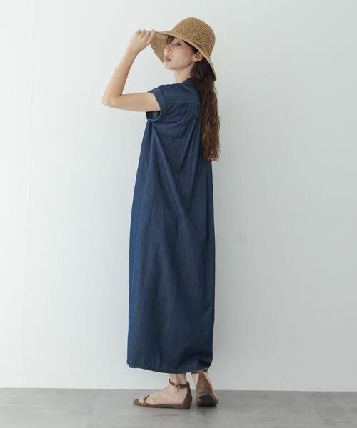 URBAN RESEARCH Sonny Label(アーバンリサーチサニーレーベル)の「デニムピンタックヨークフレンチワンピース(ワンピース・レディース・ライトインディゴブルー/インディゴブルー・FREE)」の4枚目の写真