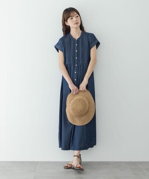 URBAN RESEARCH Sonny Label(アーバンリサーチサニーレーベル)の「デニムピンタックヨークフレンチワンピース(ワンピース・レディース・ライトインディゴブルー/インディゴブルー・FREE)」の5枚目の写真