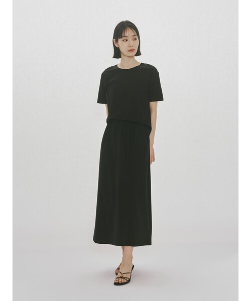 MIDIUMISOLID(ミディウミソリッド)の「MIDIUMISOLID for Ladies ドローストリングスカート(スカート・レディース・グレー/ブラック・36/38)」の11枚目の写真