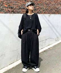 ドルマン ニット パンツ コーデセット