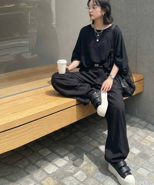 antiqua（アンティカ）の「ドルマン ニット パンツ コーデセット（ニット/セーター・レディース・ベージュ系その他/ブルー/ブラック/レッド・LARGE/MEDIUM）」の7枚目の写真