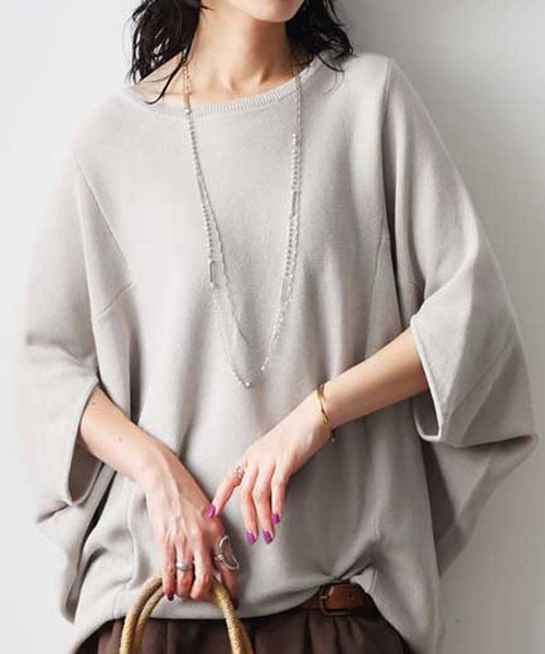 antiqua（アンティカ）の「ドルマン ニット パンツ コーデセット（ニット/セーター・レディース・ベージュ系その他/ブルー/ブラック/レッド・LARGE/MEDIUM）」の11枚目の写真