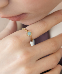 True gemstone chain ring