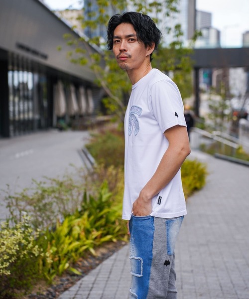 LUXE/R（ラグジュ）の「(RM)【LUXE/R】コットン100% 天竺 デニム×刺繍 ワッペン クルーネックTシャツ（Tシャツ/カットソー・メンズ・ブラック/エメラルド/ホワイト・LARGE/X-LARGE/MEDIUM）」の22枚目の写真