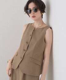 Rouge vif Anna | 【セットアップ対応】リネン混ジレ/ベスト(ベスト)