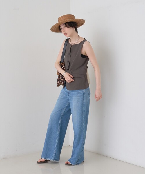 Rouge vif Anna（ルージュヴィフアンナ）の「【セットアップ対応】リネン混ジレ/ベスト（ベスト・レディース・ベージュ/チャコールグレー・フリー）」の9枚目の写真