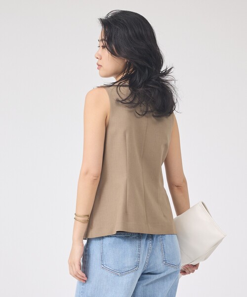 Rouge vif Anna（ルージュヴィフアンナ）の「【セットアップ対応】リネン混ジレ/ベスト（ベスト・レディース・ベージュ/チャコールグレー・フリー）」の13枚目の写真