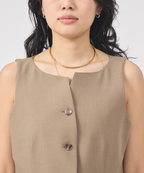 Rouge vif Anna（ルージュヴィフアンナ）の「【セットアップ対応】リネン混ジレ/ベスト（ベスト・レディース・ベージュ/チャコールグレー・フリー）」の21枚目の写真