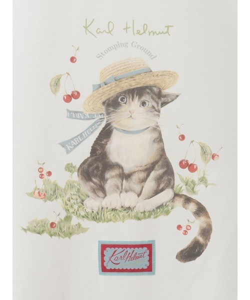 KARL HELMUT(カールヘルム)の「さくらんぼの丘のねこプリントパーカー(パーカー・メンズ・スカイブルー/ブラック/ホワイト・LARGE/MEDIUM)」の6枚目の写真