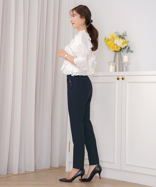le reve vaniller(ル レーヴ ヴァニレ)の「ハイストレッチ スクエア フラップ テーパード パンツ le reve vaniller(その他パンツ・レディース・ホワイト×ブラック/ダークネイビー・M/S)」の16枚目の写真
